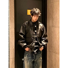 网图现货春季工装夹克皮衣飞行员外套1209-1-JK19-P90主推可谈，男装夹克，星座1209-1