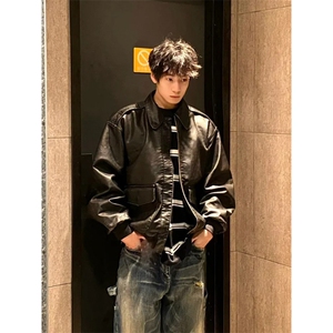 网图现货 春季工装夹克皮衣 飞行员外套 1209-1-JK19-P90主推可谈图片