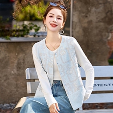 新中式重工刺绣马甲外套女2026春新款圆领坎肩背心马夹外穿上衣，女装马甲，简韵佳