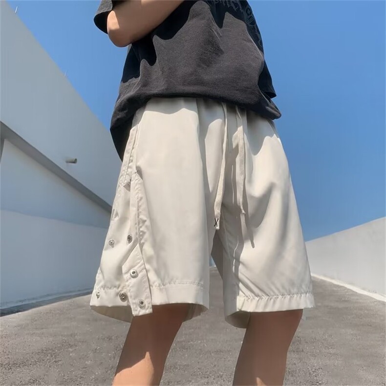 23夏季港风纯色休闲短裤潮男宽松五分裤薄卫裤E105-P30,男装休闲裤,星座1109-3