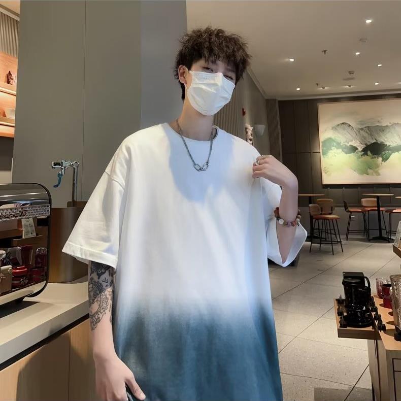 渐变色短袖男宽松小众t恤ins潮流夏季上衣潮牌港风衣服T005,男装T恤,星座1116A-1（原606A）