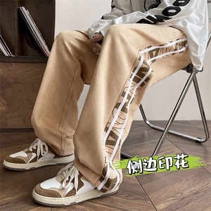 新款男百搭麂皮绒面料设计感港风休闲裤XD8818-P60控98图片