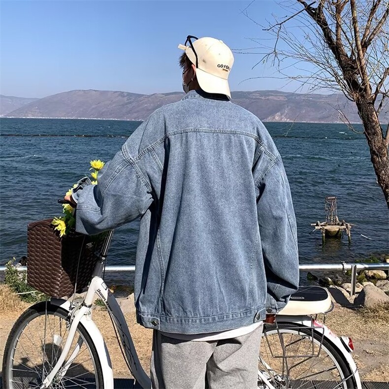 牛仔外套男韩版潮流百搭港风宽松工装牛仔休闲夹克JK08819-P58,男装夹克,星座308B-1