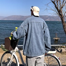 牛仔外套男韩版潮流百搭港风宽松工装牛仔休闲夹克JK08819-P58，男装夹克，星座308B-1