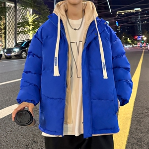 新款男冬季假两件连帽加厚港风棉服棉衣M062-P70控158图片