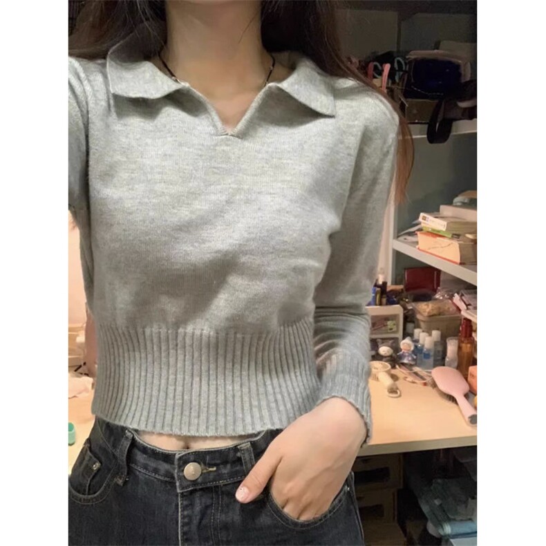 QC036-P35新款女温柔风软糯奶系小个子打底灰色针织毛衣内搭上衣,女装卫衣/绒衫,星座617A-2