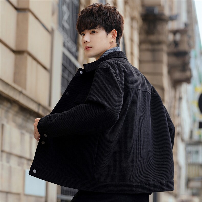 春秋男士休闲夹克宽松翻领工装外套高级感上衣韩版2175-P215控348，男装夹克，电商A355（原A415）