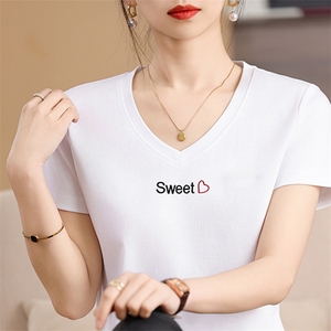 刺绣SWEET工艺小众个性舒适棉T图片