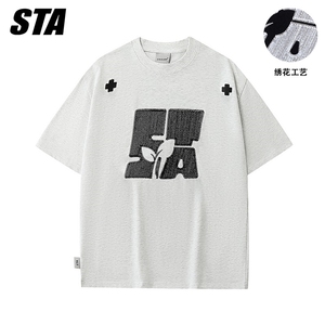 潮牌复古夏季宽松男士圆领短袖t恤情侣字母百搭半袖上GA011 P42图片