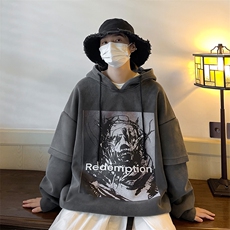 2023春季连帽港风宽松美式流行卫衣聚酯JK22328p65控78，男装卫衣，星座605(原A050)