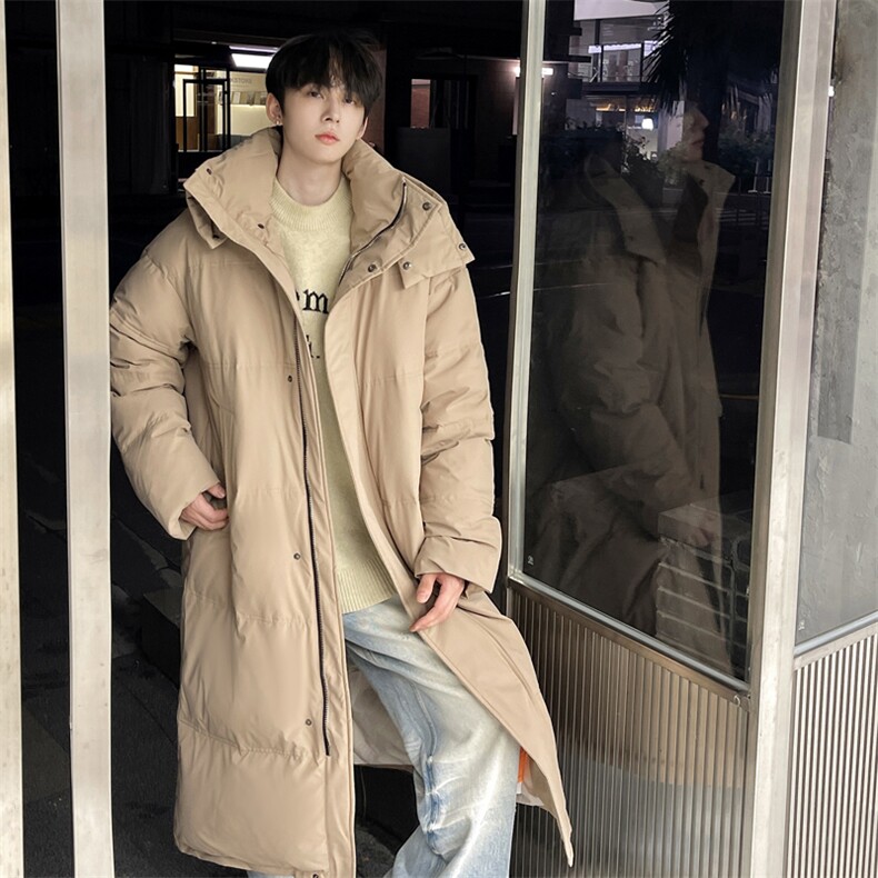 棉服男冬季新款港风宽松连帽加长款保暖外套YR926-P205，男装棉衣，星座214-3