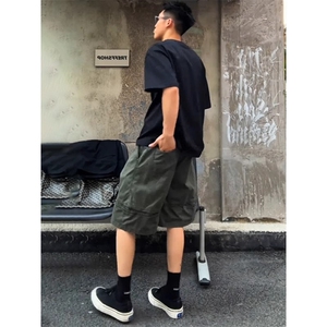 网图慎用 短裤男夏季潮牌高级感纯棉宽松休闲五分裤310A-DK18-P30图片