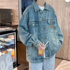 欧美街头复古洗水牛仔夹克男女潮牌宽松情侣休闲百搭夹克JN10-P68，男装夹克，星座1008-2
