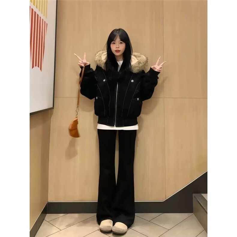 2025美式复古座山雕派克棉服外套男女冬季毛领连帽短款情侣棉衣,男装棉衣,星座506A