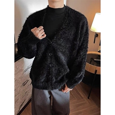 M34-P60美式潮牌针织开衫外套男2025春秋冬季V领毛衣慵懒风，男装针织衫/毛衣，电商B323A