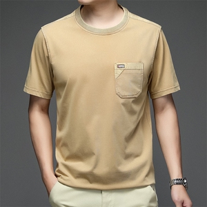 纯棉T恤短袖男2023夏季潮流半袖圆领上衣服NX8701-P55,洗羽绒服搭配衣服图片