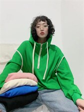 拼色卫衣，女装卫衣/绒衫，一颗柠檬