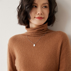 时尚百搭秋冬新款高领简约气质修身显瘦长袖毛衣，女装羊毛衫，米琪莲羊绒
