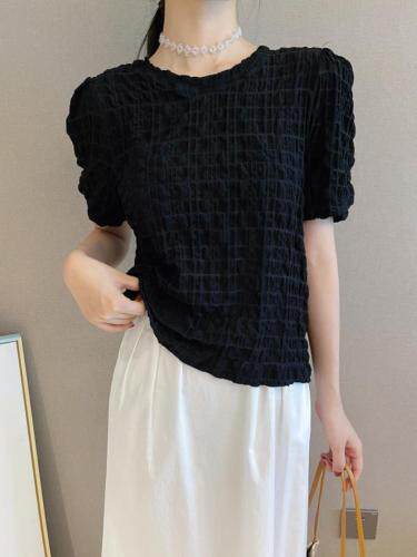 现货，巧克力模版面料新款短袖，女装，欧菲拉