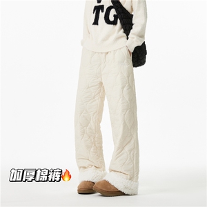 INS潮流亮色情侣百搭宽松休闲加厚保暖棉裤B313-K877-p65控88图片