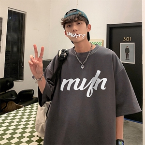 抖音得物二开 现货 220克夏装重磅美式高街宽松短袖t恤 MT289图片