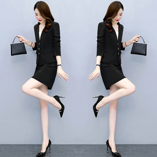 2022秋季时尚简约大方气质优雅收腰显瘦休闲修身百搭潮流两件套,女装套装/套裙,三木叶子