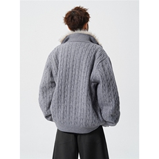 现货高品质可供得物座山雕立领针织毛衣外套310A-2ZSD2506P198，男装针织衫/毛衣，星座310A-2