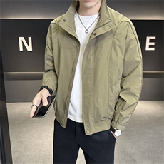 2025春季新款男士外套立领帅气工装青年夹克百搭时尚潮流上衣，男装夹克，电商A225