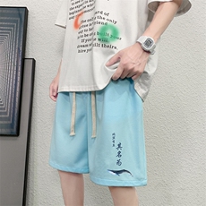 HD74261-P22华夫格短裤男大码宽松五分裤男直筒中裤，男装休闲裤，电商A040