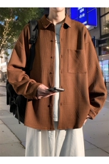 衬衫男秋季新款港风宽松提花长袖大码衬衣CS023-P45(现货），男装衬衫，星座214-3