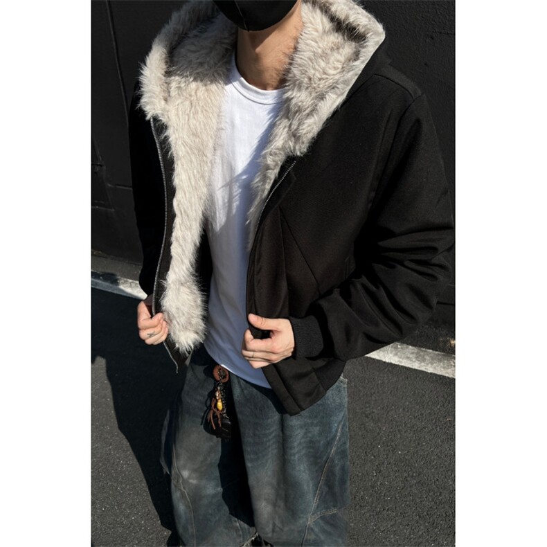 座山雕现货韩式高级感超大毛领宽松加厚棉服男M6809-TP98不,男装棉衣,星座307A