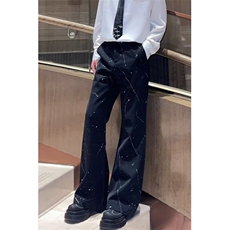 简约轻奢高级感满天星西服套装男士小众设计休闲西裤西装两件套，男装西服套装，星座601-1