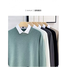 1506A/G98270/P49新款秋冬假两件打底圆领毛衣针织衫修身上衣，男装T恤，星座1506A