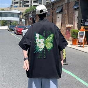 CP1158-P35 夏季短袖衬衫男女款潮牌夏季宽松美式痞帅衬衣图片