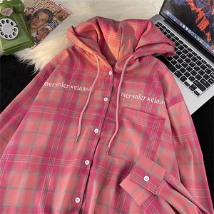 秋冬美式重磅水洗复古连帽衬衫卫衣潮流潮牌C04529-P48