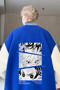 摇粒绒棒球服男大码开衫卫衣男夹克 BF86176-P65图片