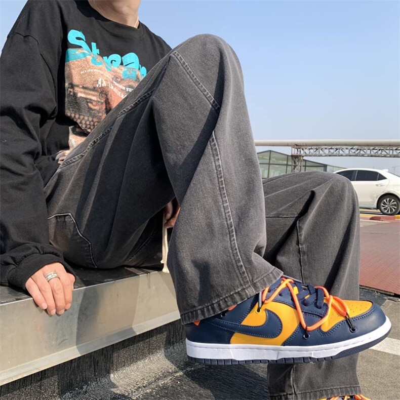 新款2023春上新运动风百搭长裤舒适休闲牛仔拖地裤K823-P35,男装休闲裤,星座718-1