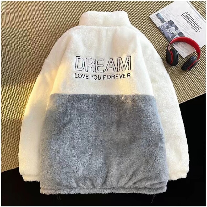 双面穿羊羔绒棉服男女情侣装宽松棉袄MY73P95,男装棉衣,电商D325