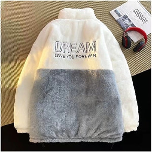 双面穿羊羔绒棉服男女情侣装宽松棉袄MY73 P95图片