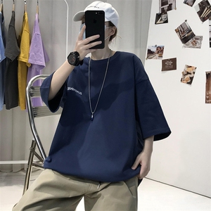 XZ115A-T06 200克纯棉男女字母印花大码S-5XL 10色T恤衫圆领半袖图片