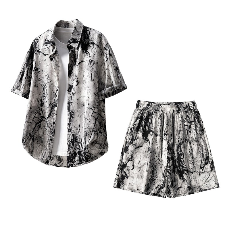 短袖衬衫CS77033特P25短裤DK77055特P18无差价：套装TZ77066特P43，男装休闲套装，星座227-7