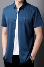 H8153钱塘2020-3夏季精品男士无痕商务休闲短袖衬衫四面弹P64，男装衬衫，钱塘207-3