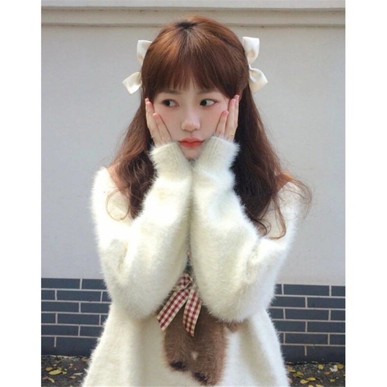 甜美可爱小熊蝴蝶结提花毛衣女学生秋冬慵懒风针织衫MY6047,男装针织衫/毛衣,星座1116A（原606A-3）