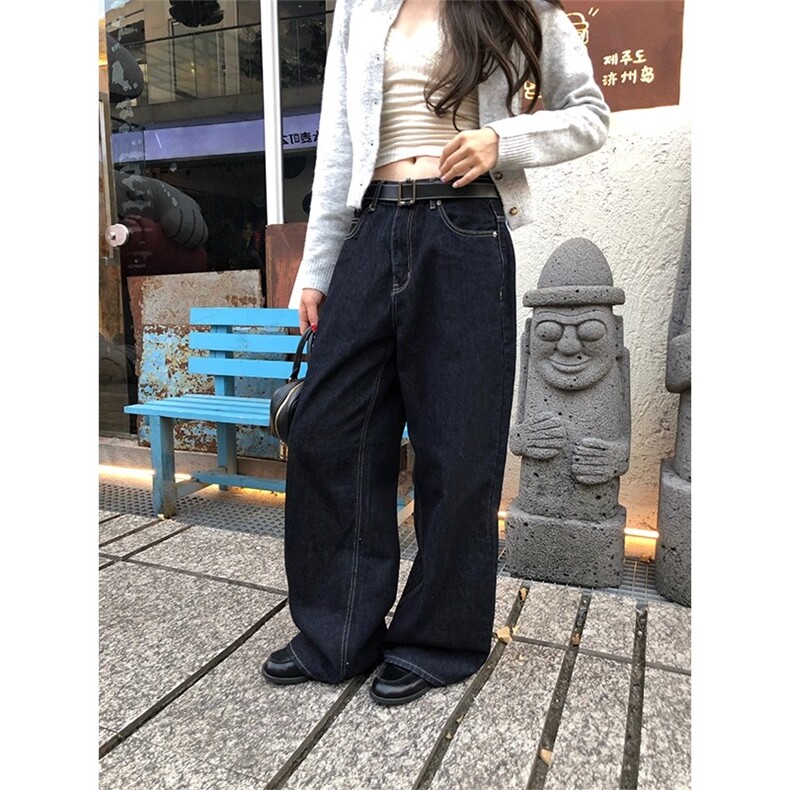 美式复古水洗字母刺绣牛仔裤男女宽松潮流时尚秋冬阔腿ZN001P51,男装牛仔裤,星座1112-1
