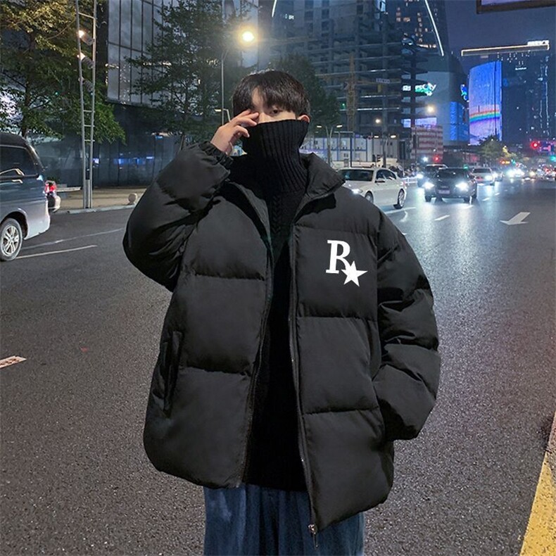 1506-1/M星星P棉衣1/P67休闲旗帜印花棉衣棉服男女加厚外套立领,男装棉衣,星座1506-1