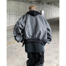 美式假两件外套男秋季潮pu皮衣夹克高街痞帅情侣上衣JK85399-p85，男装夹克，星座1008
