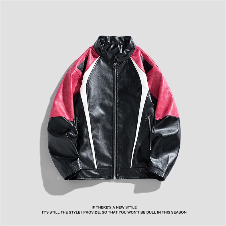 XZ-221/JK1599/P90美式复古设计感痞帅机车PU赛车服皮衣夹克外套,男装夹克,星座221