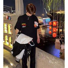 万针全刺绣工艺抖音得物高品质260克重磅纯棉双纱美式高街短袖T恤，男装T恤，电商A486