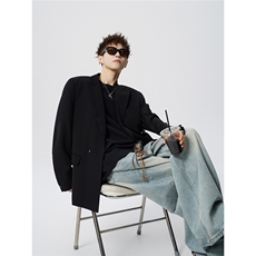 可二开高定设计感西装男95%涤纶5%氨纶M-5XL大码XF78189P85控139，男装西服套装，星座227-7