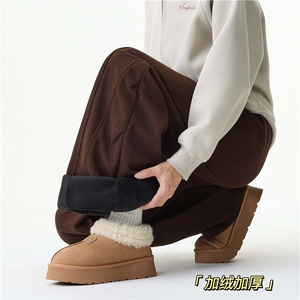 抖音品质拼接结构设计华夫格加厚休闲裤B315-K25900JR-特p45控88图片